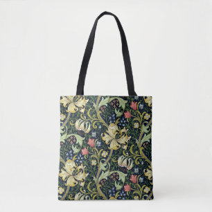 Bolsa Tote William Morris Ouro Lily Floral Patterno