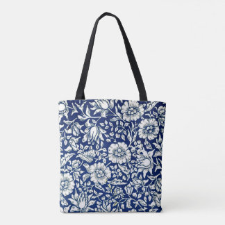 Bolsa Tote William Morris - Padrão floral Mallow Azul