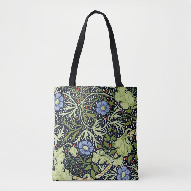 Bolsa Tote William Morris Seaweed Flor Antiquado (Frente)