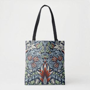Bolsa Tote William Morris Snakeshead Floral Clássica Botânica