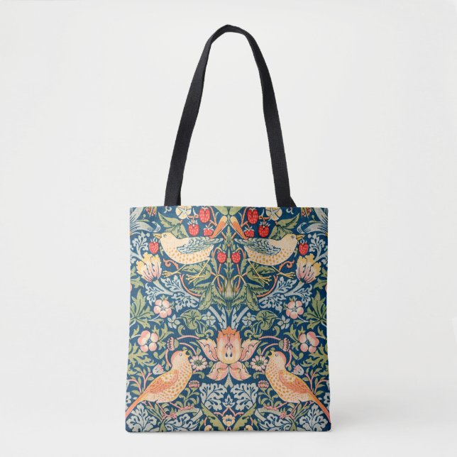 Bolsa Tote William Morris Strawberry Thief Padrão Floral (Frente)
