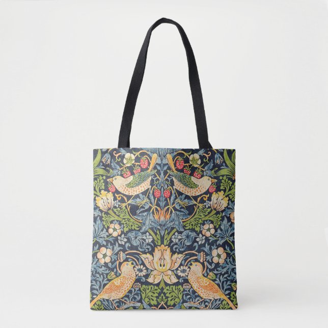 Bolsa Tote William Morris Strawberry Thief Padrão Floral (Frente)