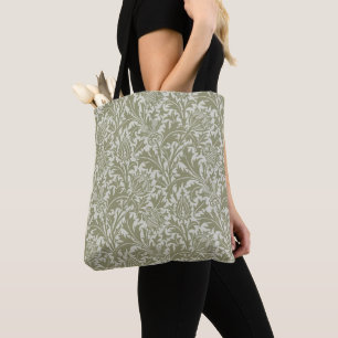 Bolsa Tote William Morris Thistle Sage - Padrão Verde