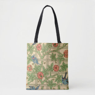 Bolsa Tote William Morris Trellis Inglês Design Floral