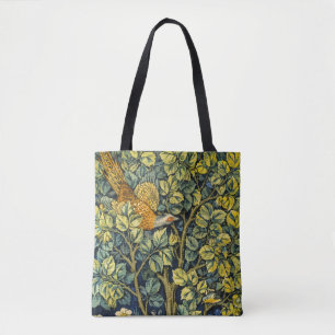 Bolsa Tote William Morris Vintage Faisão Esquilo Flor