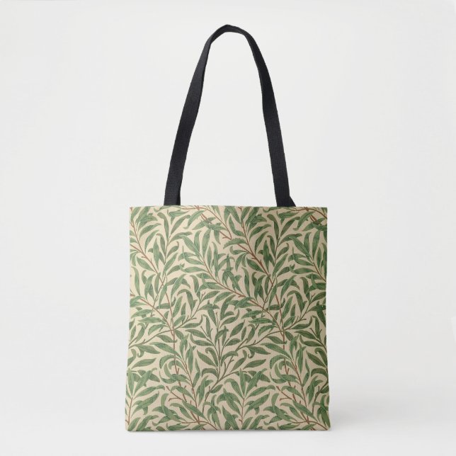 Bolsa Tote William Morris Willow Bough Green Willow Leaves (Frente)