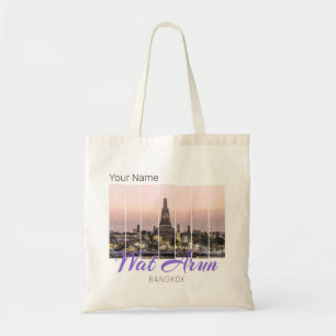 Bolsa Tote Win Arun Temple Bangkok Tailândia Sunset Souvenir