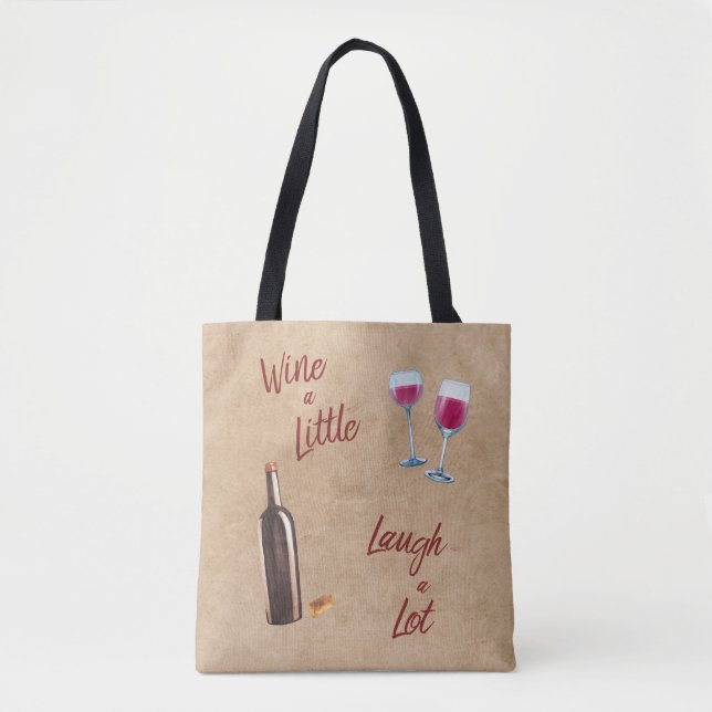 Bolsa Tote Wine pouca sacola das citações do riso muito (Frente)