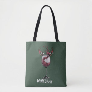Bolsa Tote Winedeer Casais Engraçados Natal Correspondência F