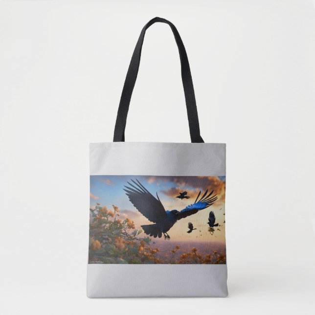 Bolsa Tote Wings of the Wind: The Crow and the Sparrow (Frente)