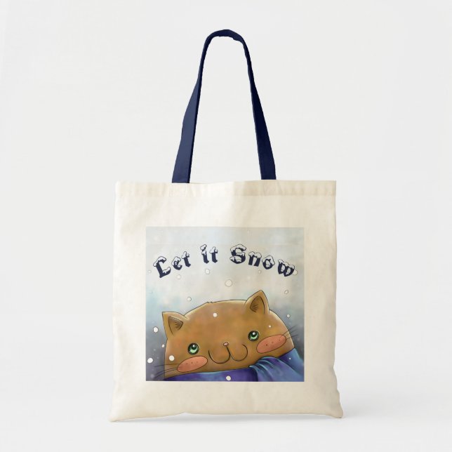 Bolsa Tote Winter Cat Let it Snow Art (Frente)