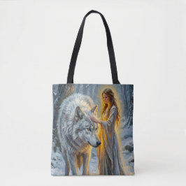 Bolsa Tote Winter Goddess & White Wolf