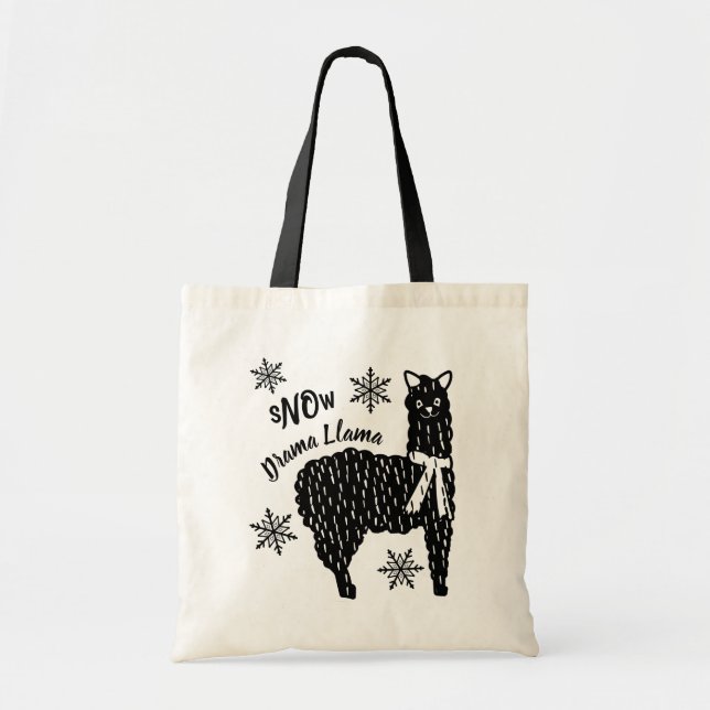 Bolsa Tote Winter Snow Dama Llama (Frente)