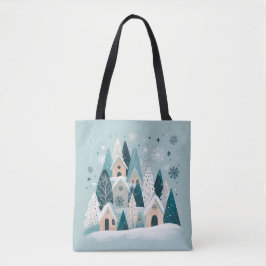 Bolsa Tote Winter Snowy Village