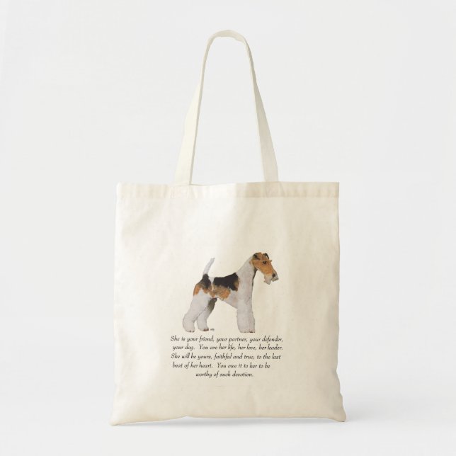 Bolsa Tote Wire Fox Terrier Lembrança FÊMEA (Frente)