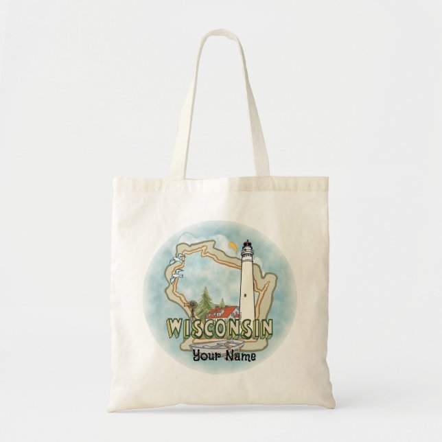 Bolsa Tote Wisconsin Lighthouse (Frente)