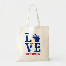 Bolsa Tote Wisconsin State Flag Love