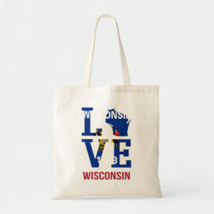 Bolsa Tote Wisconsin State Flag Love