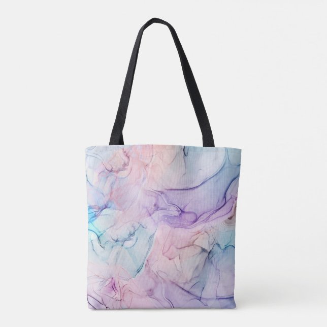 Bolsa Tote Wispy Eethel Pastel Watercolor Inky Fantasy Glam (Verso)