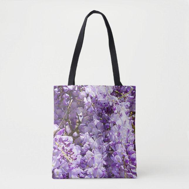 Bolsa Tote Wisteria Purple Floral Flor Tree Violet (Frente)