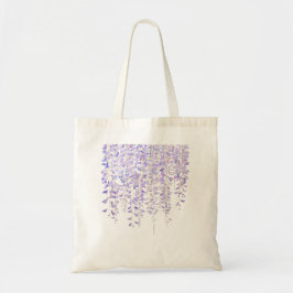 Bolsa Tote wisteria púrpura em cor d'água florida 2021