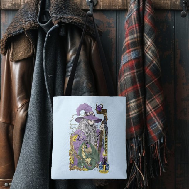 Bolsa Tote Wizard Dragon Fantasy Purple (Criador carregado)