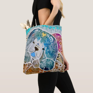 Bolsa Tote WOBBLE-ROCK Chow dog watercolor batik