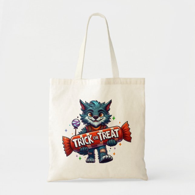 Bolsa Tote Wolf Boy Trick ou Treine Bag (Frente)