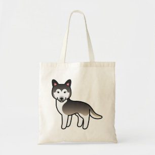 Bolsa Tote Wolf Cinza Cartoon Siberian Husky