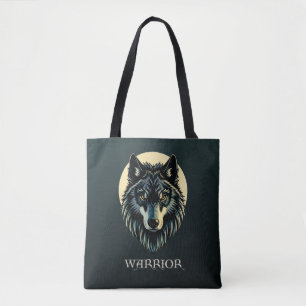 Bolsa Tote Wolf face fenrir guerreiro tribal fenris norse