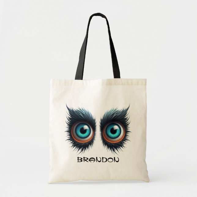 Bolsa Tote Wolf Monster Eyes Personalizar Doces (Frente)