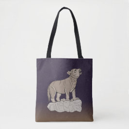 Bolsa Tote Wolf Pup Howling