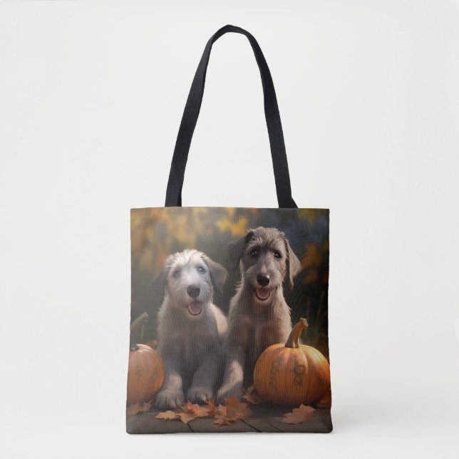 Bolsa Tote Wolfhound Puppy Autumn Delight Pumpkin (Frente)