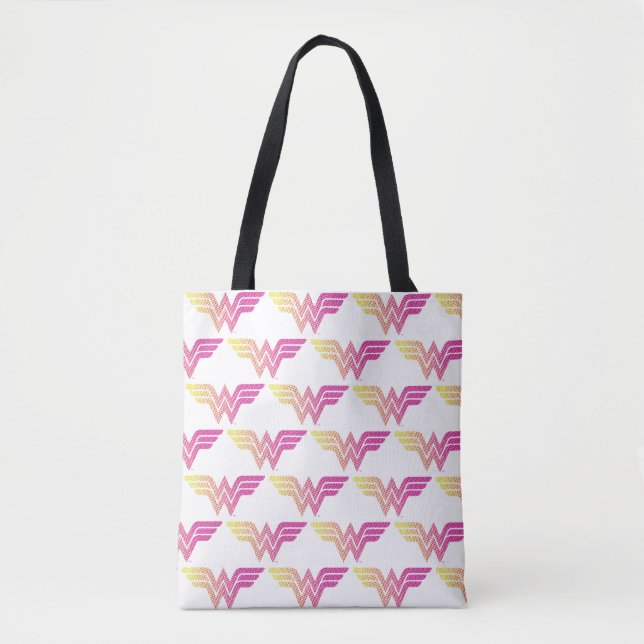 Bolsa Tote Wonder Woman Yellow-Pink Halftone Gradient Logo (Frente)