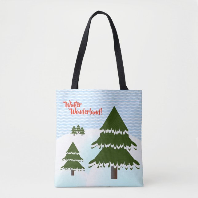 Bolsa Tote Wonderland Evergreen Trees (Frente)