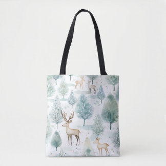 Bolsa Tote Woodcolor WoodlandDeer No Natal Da Floresta De inv