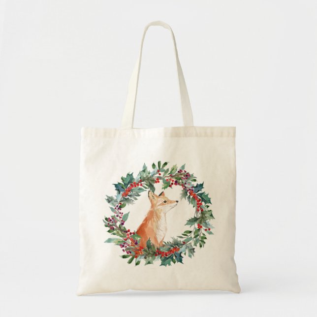 Bolsa Tote Woodland Fox Christmas (Frente)