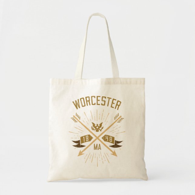 Bolsa Tote Worcester - Hipster Vi do Orgulho da Cidade Natal  (Frente)