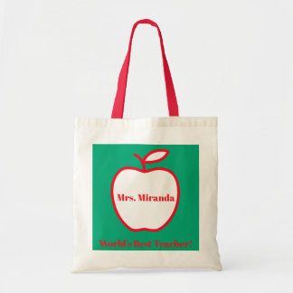 Bolsa Tote World's Best Teacher (green)