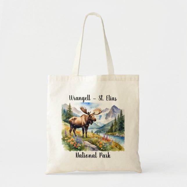 Bolsa Tote Wrangell - St Elias Aquarela (Frente)