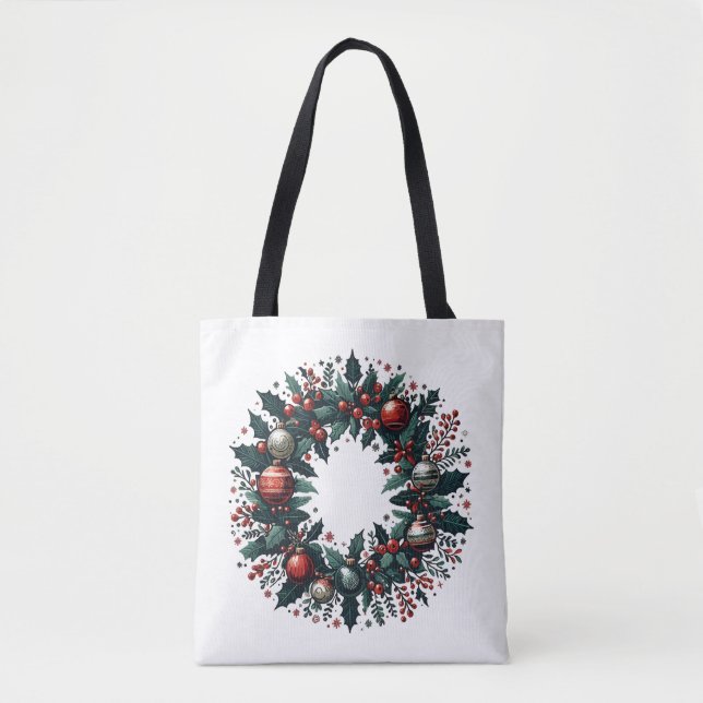 Bolsa Tote Wreath Natal (Frente)