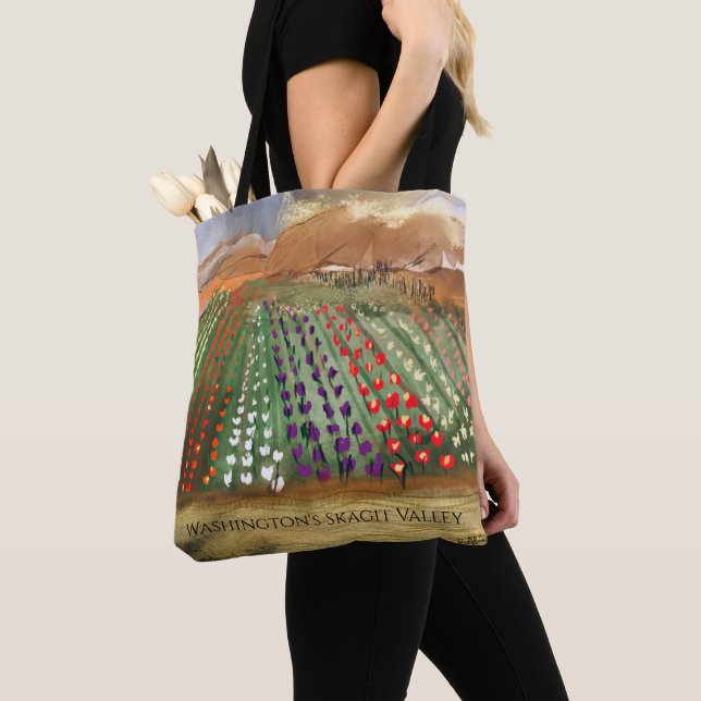 Bolsa Tote WWA Skagit Valley Tulip Fields Primavera Dreaming (Close Up)
