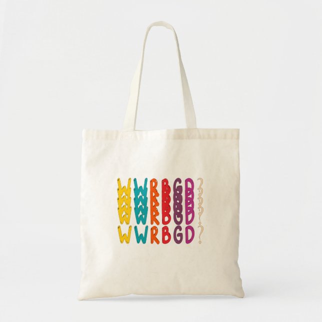 Bolsa Tote WWRBGD? adesivo Ruth Bader Ginsburg RBG Feminista  (Frente)