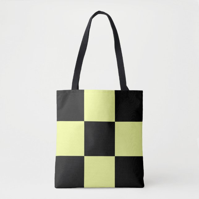 Bolsa Tote Xadrez Amarelo e Preto (Frente)