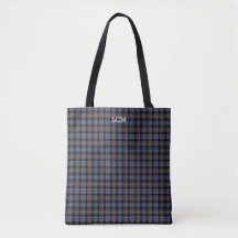 Xadrez azul e castanha Mackenzie Tartan Monograma