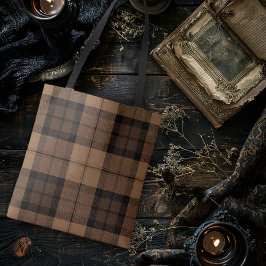 Bolsa Tote Xadrez Bege Dark Academia