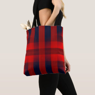 Bolsa Tote Xadrez Búfalo Bokeh Vermelho