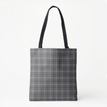 Bolsa Tote Xadrez Cinza Tartã