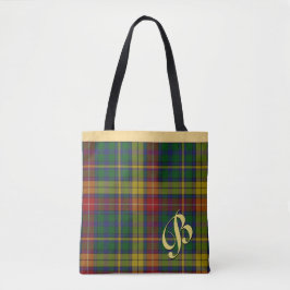 Bolsa Tote Xadrez Clássica de Buchanan Tartan Monogramed
