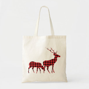 Bolsa Tote Xadrez de Buffalo Vermelho Azul Xadrez Verde 2